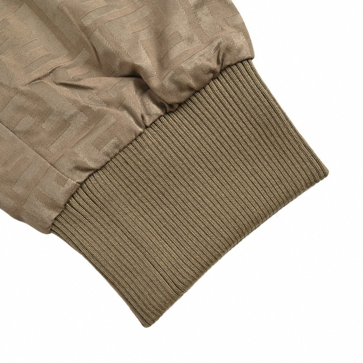 Tonal FF Jacquard Cotton Bomber Jacket | Taupe