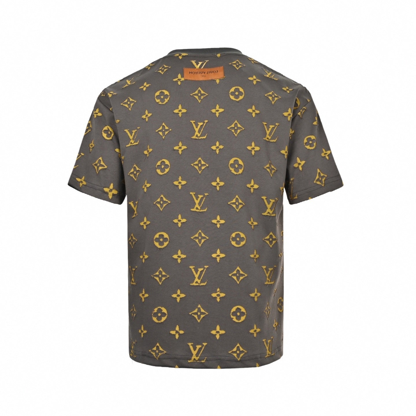 Textured Monogram T-Shirt | Dark Grey & Yellow