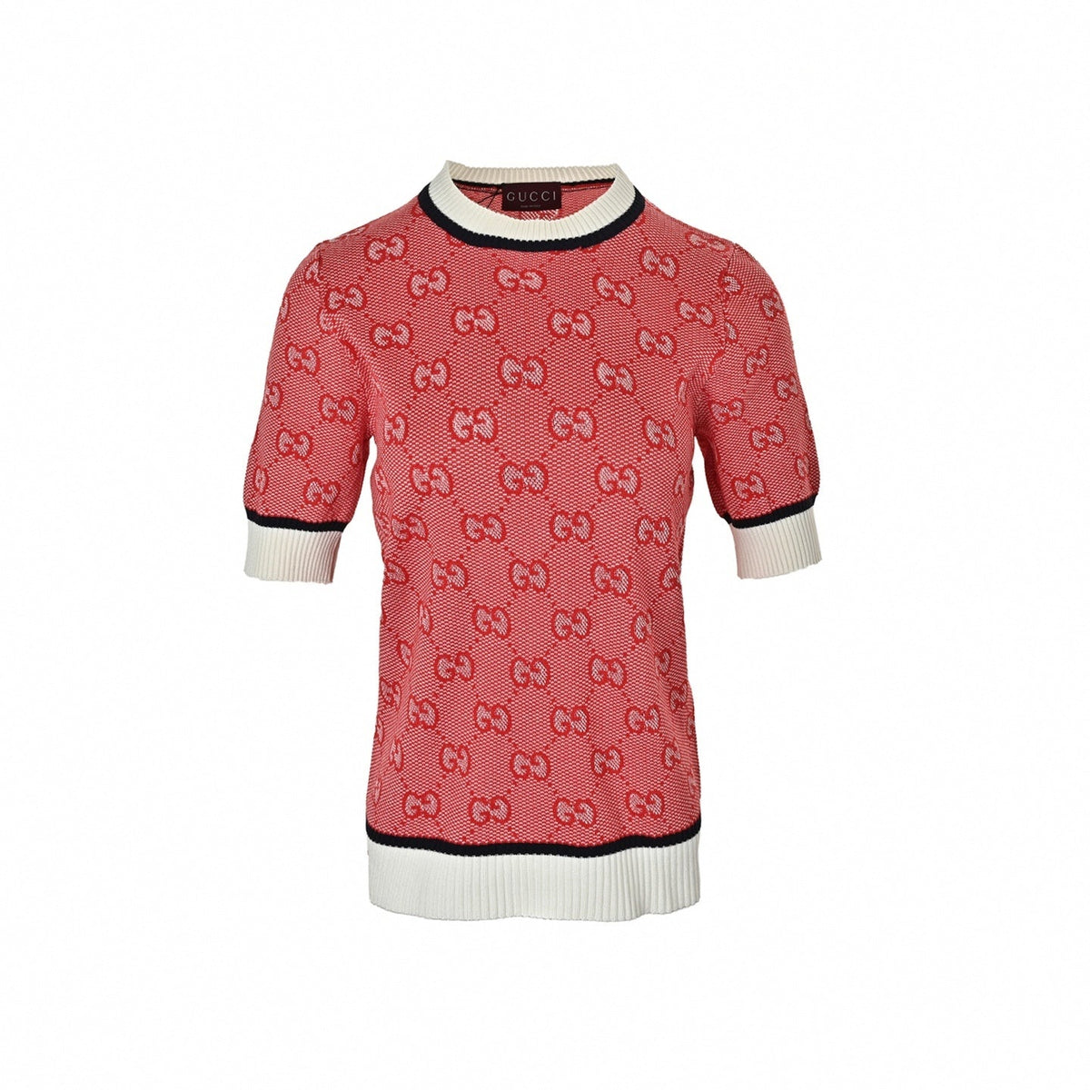 GG Monogram Knit T-Shirt | Red