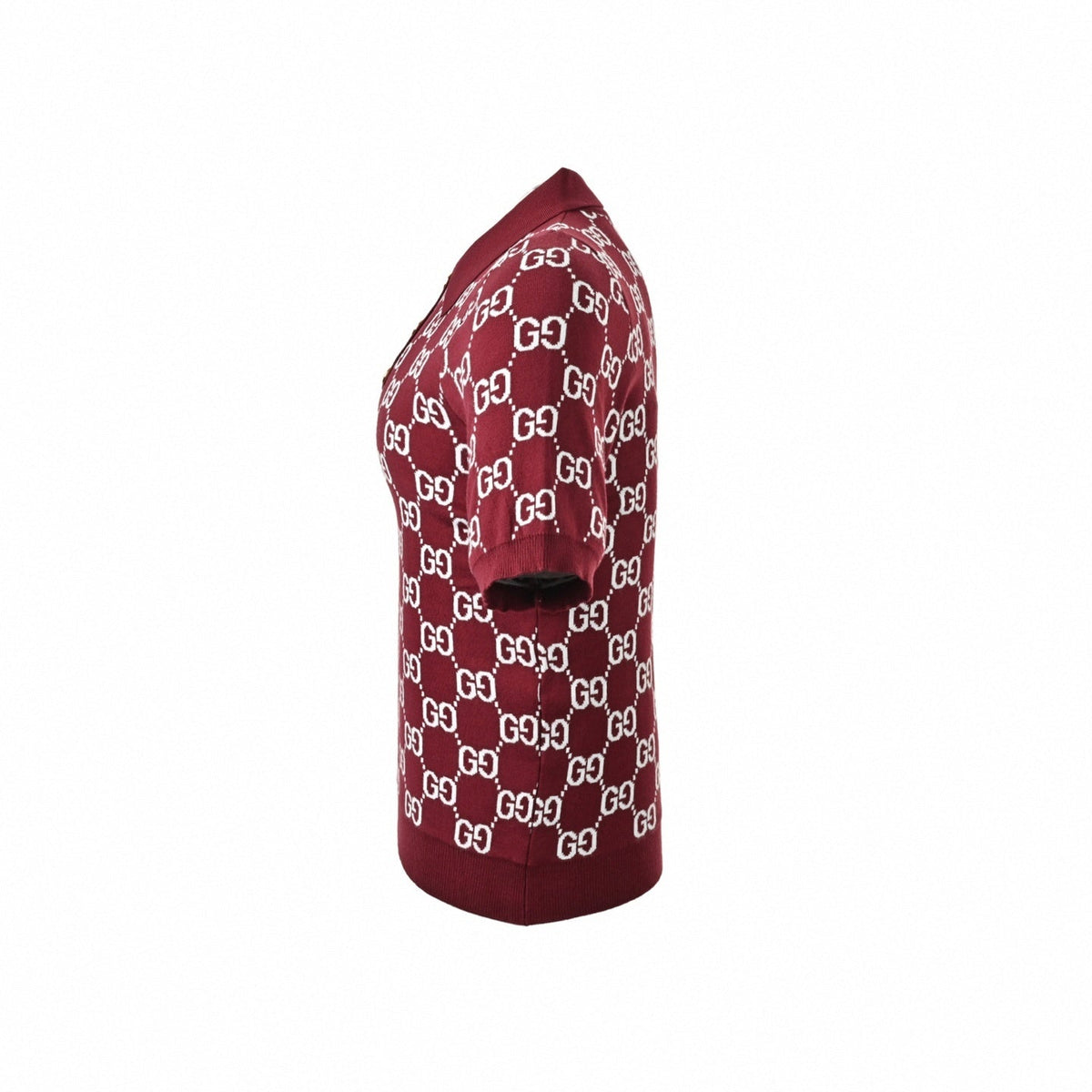 Monogram Knit Polo Shirt | Burgundy & White