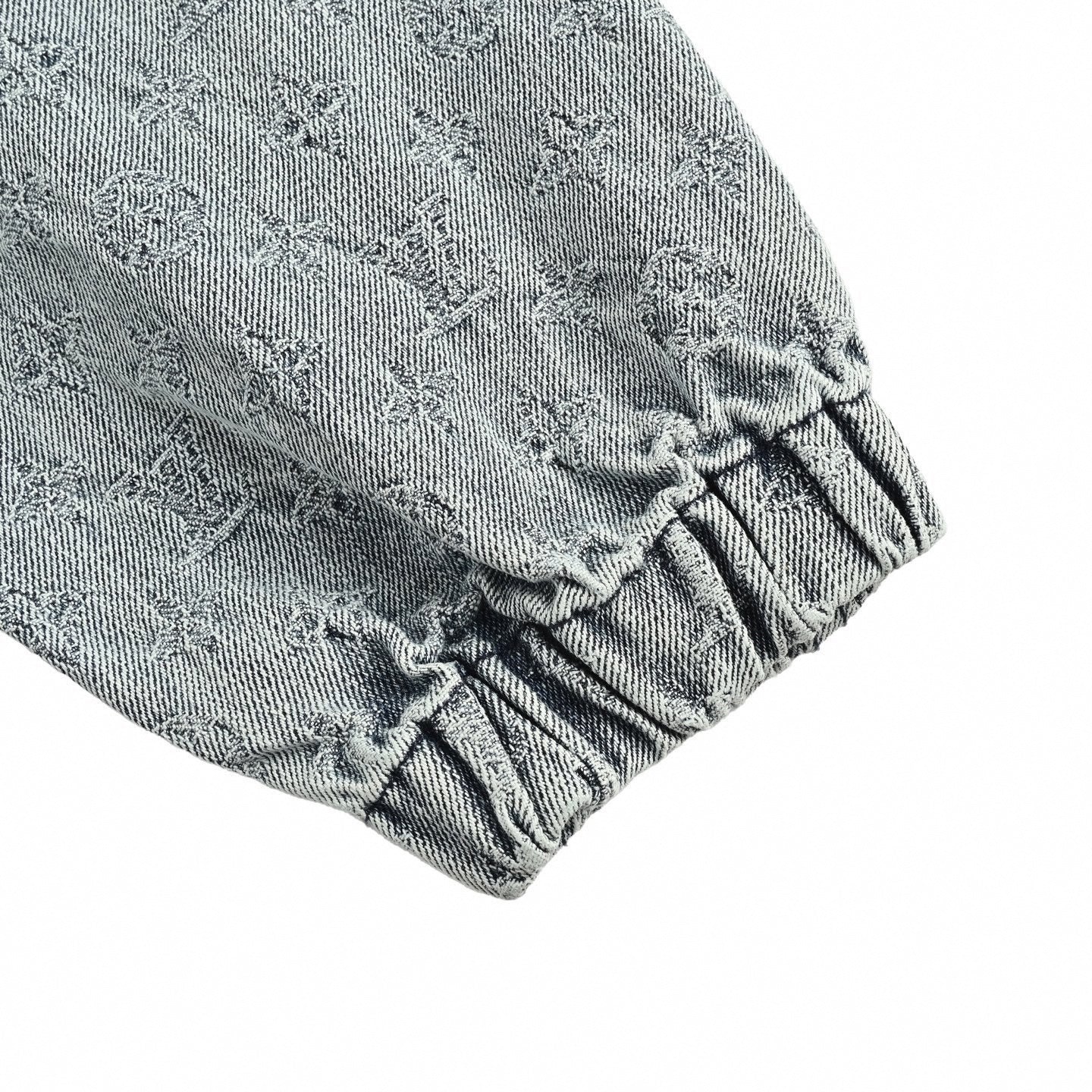 Monogram Jacquard Denim Hoodie | Faded Blue
