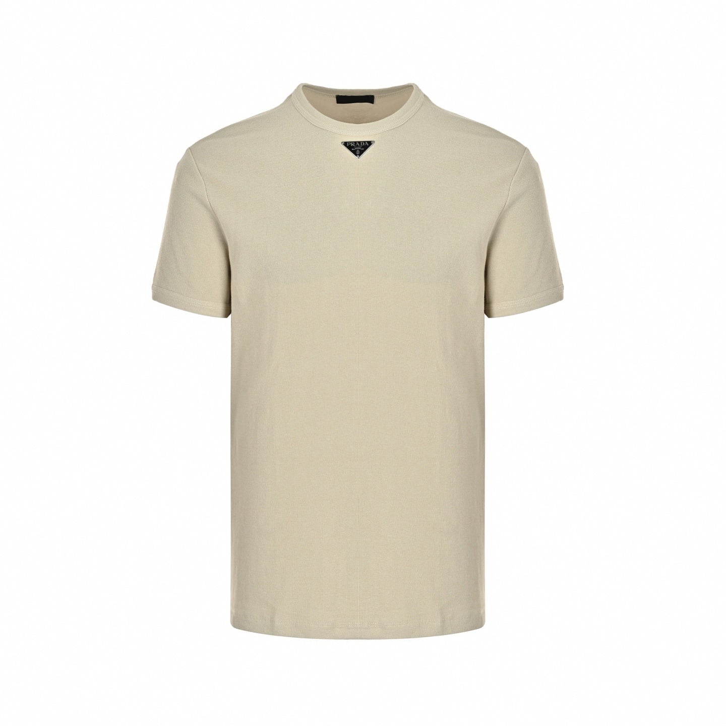 Textured Triangle Logo T-Shirt | Beige