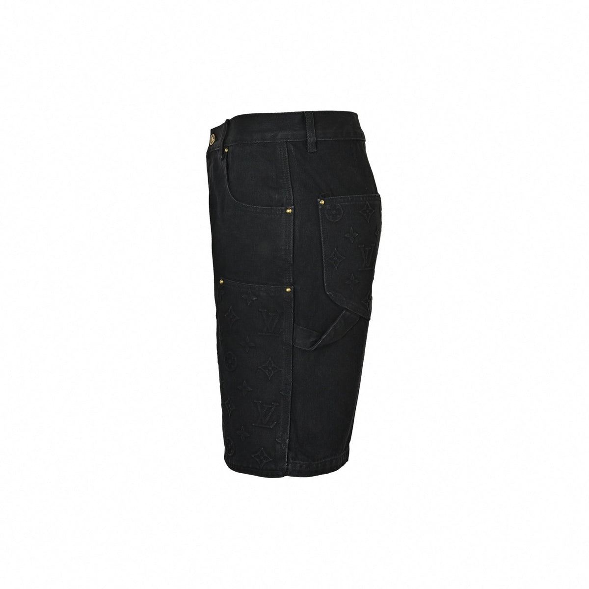 Embossed Monogram Carpenter Shorts | Black