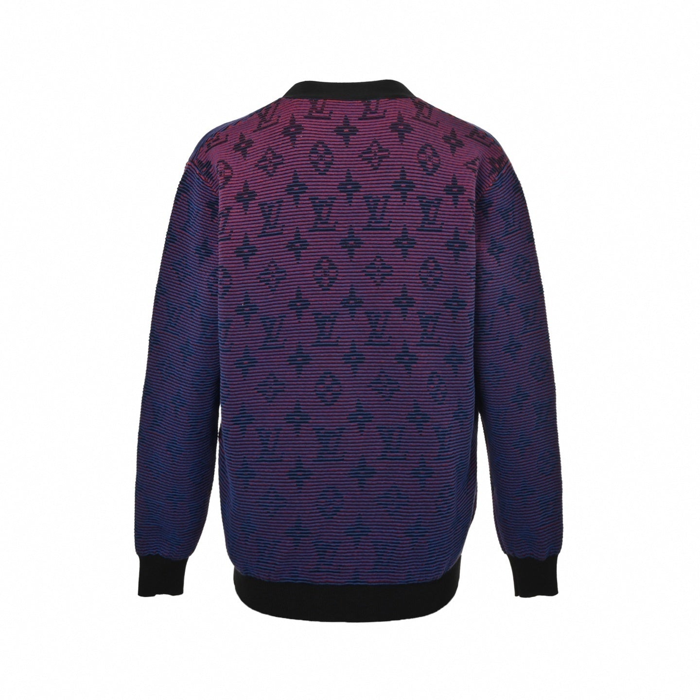 Gradient Monogram Ribbed Cardigan | Purple & Black