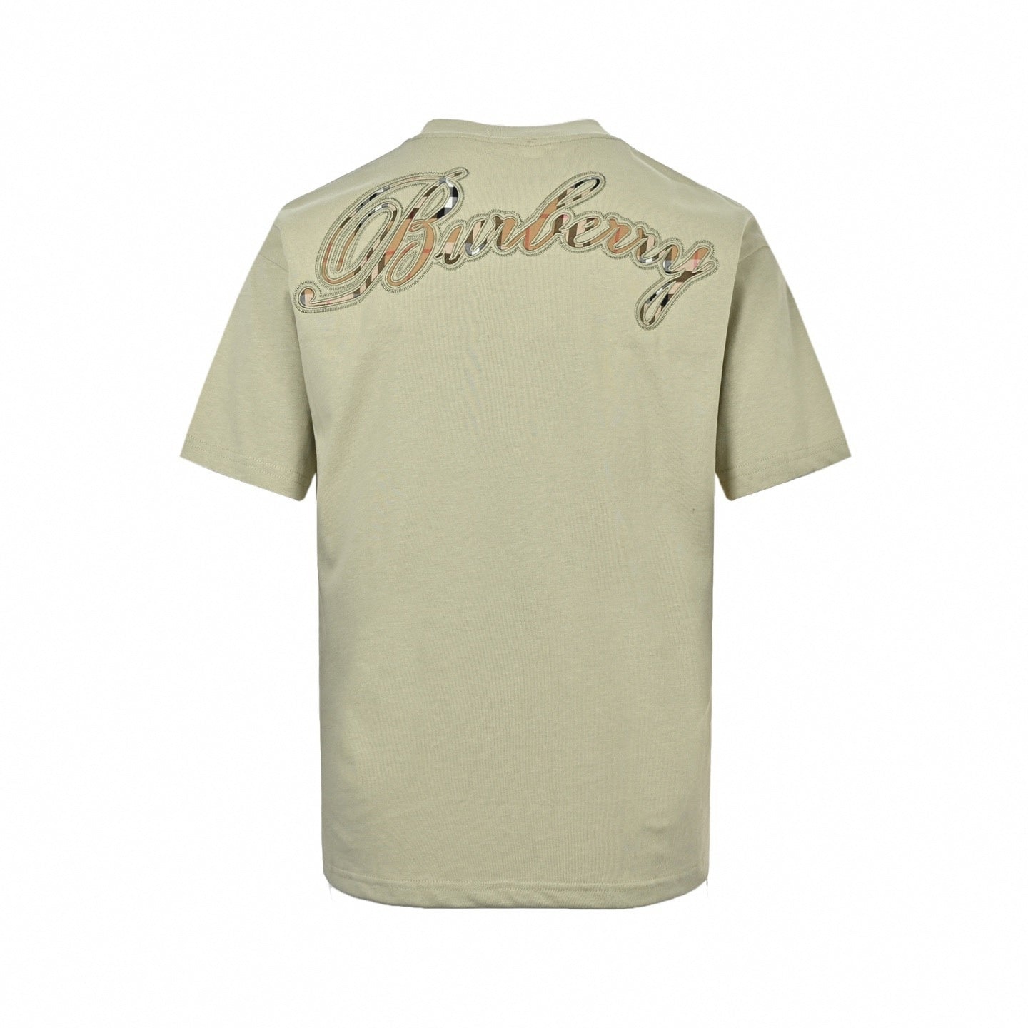 Check Script T-Shirt - Khaki