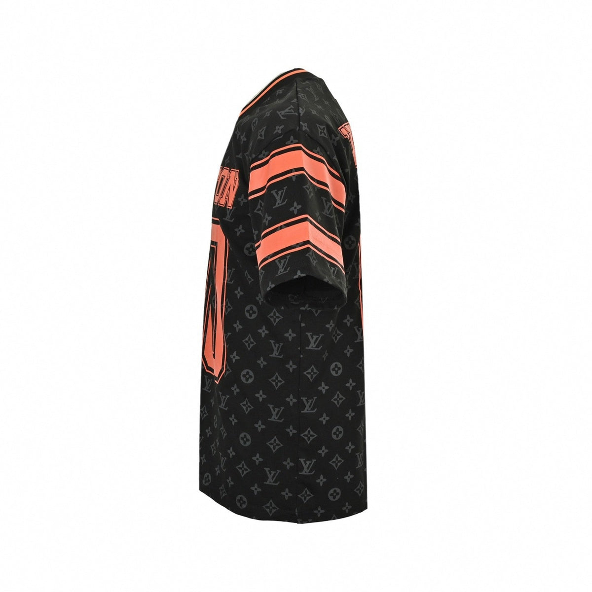 Monogram Athletic Jersey T-Shirt - Black/Orange