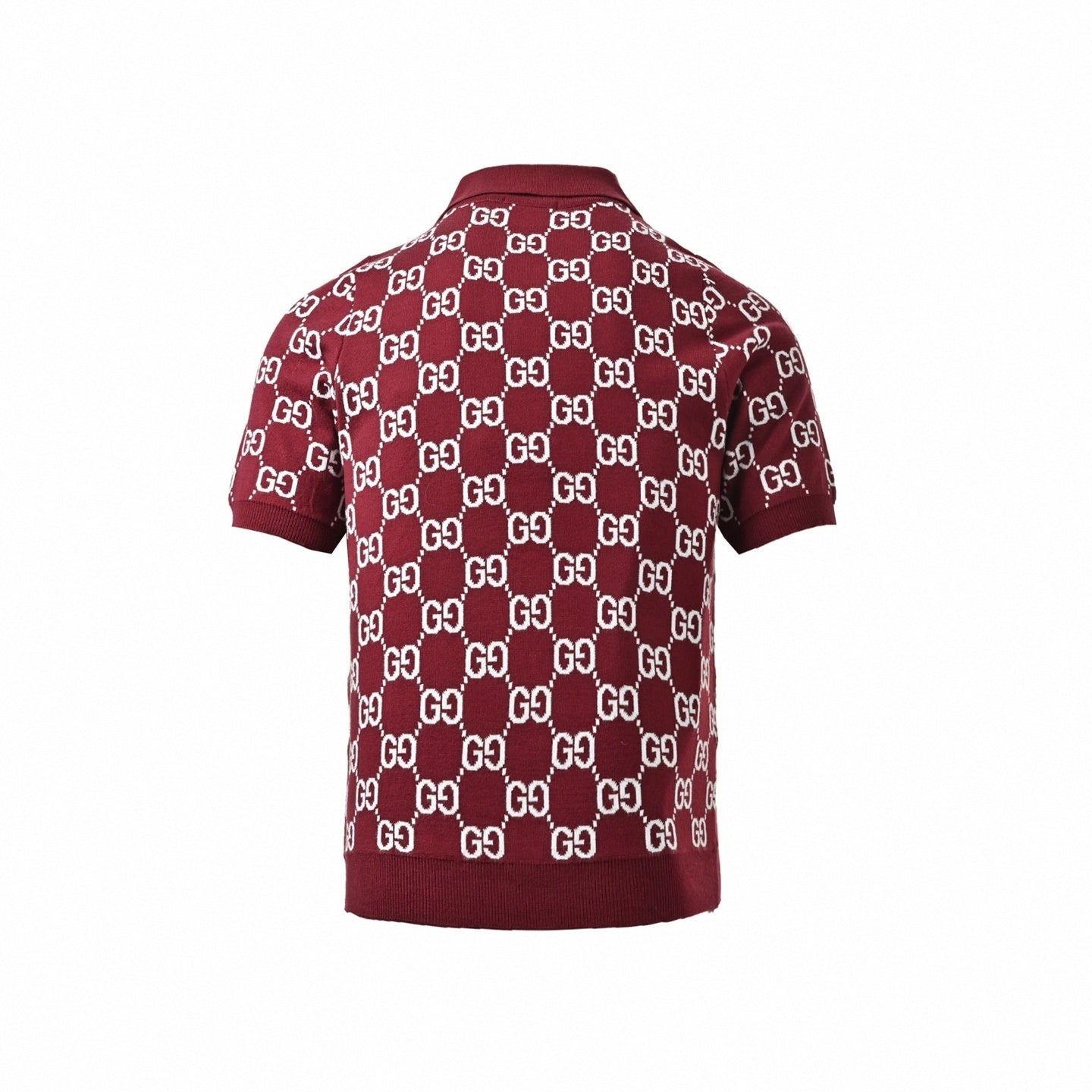 Monogram Knit Polo Shirt | Burgundy & White