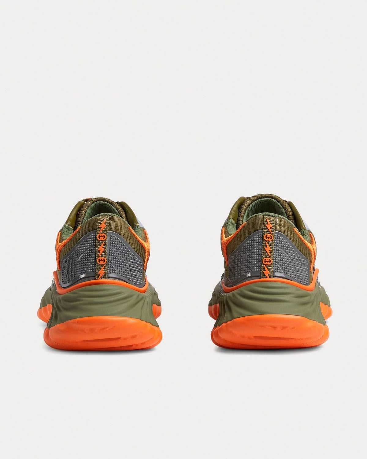Ripple Mesh Sneaker | Olive Green & Orange