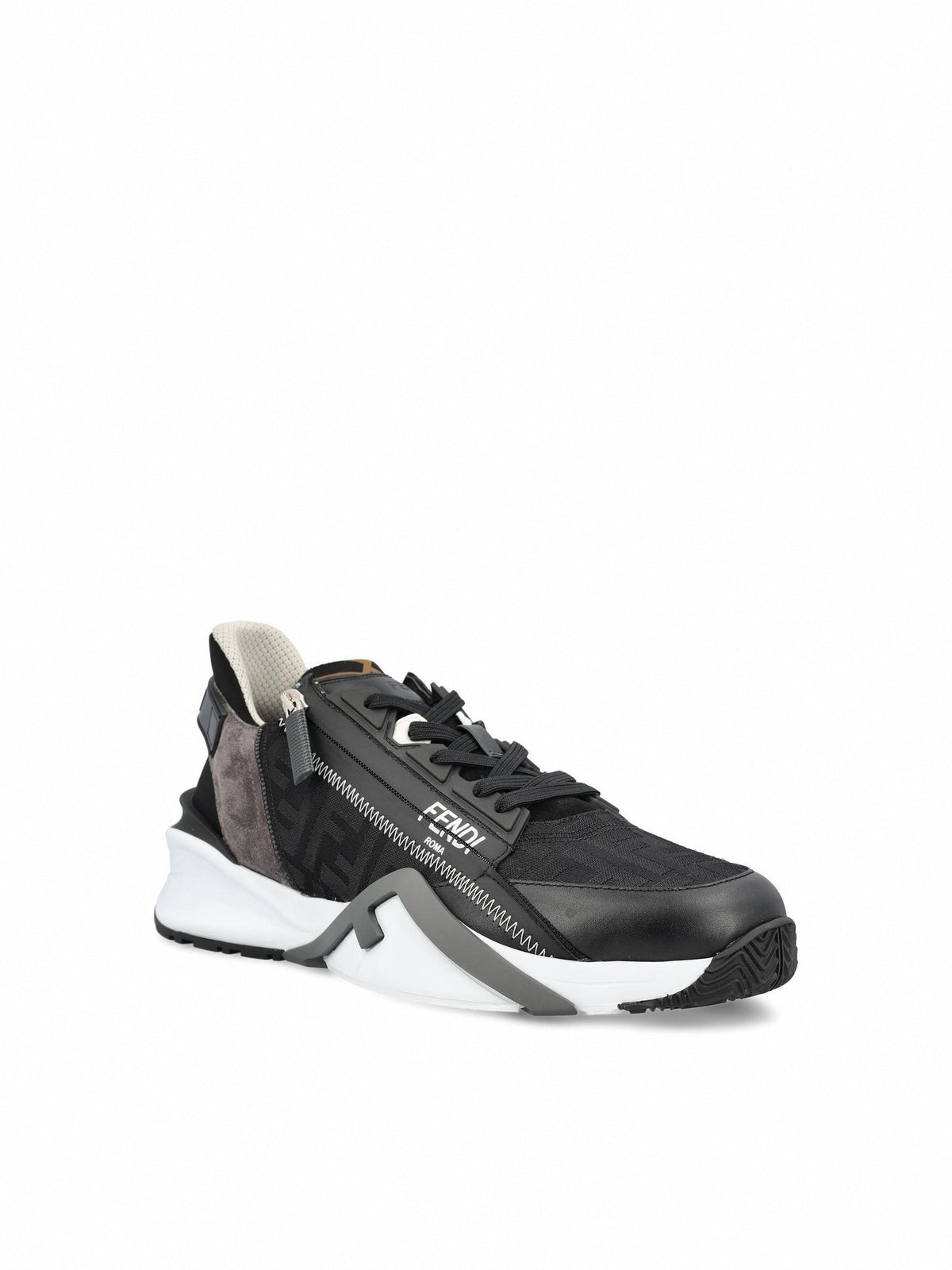 Flow Mixed-Media Sneaker | Black & Grey