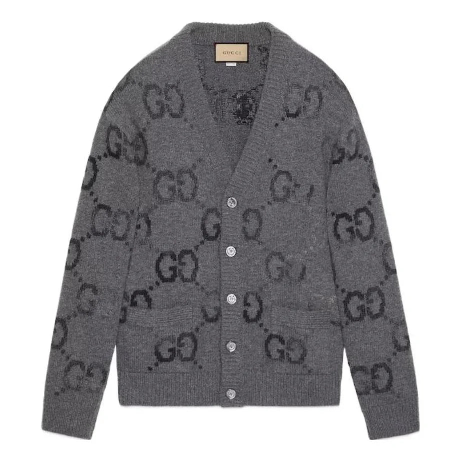 Brushed GG Jacquard Knit Cardigan