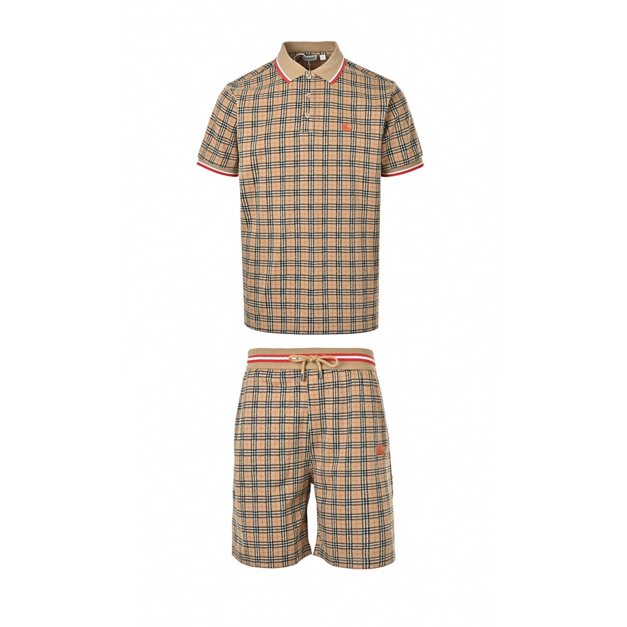 Check Knit Polo and Shorts Set