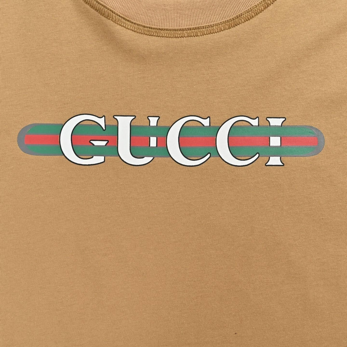 Web Stripe Logo T-Shirt | Camel