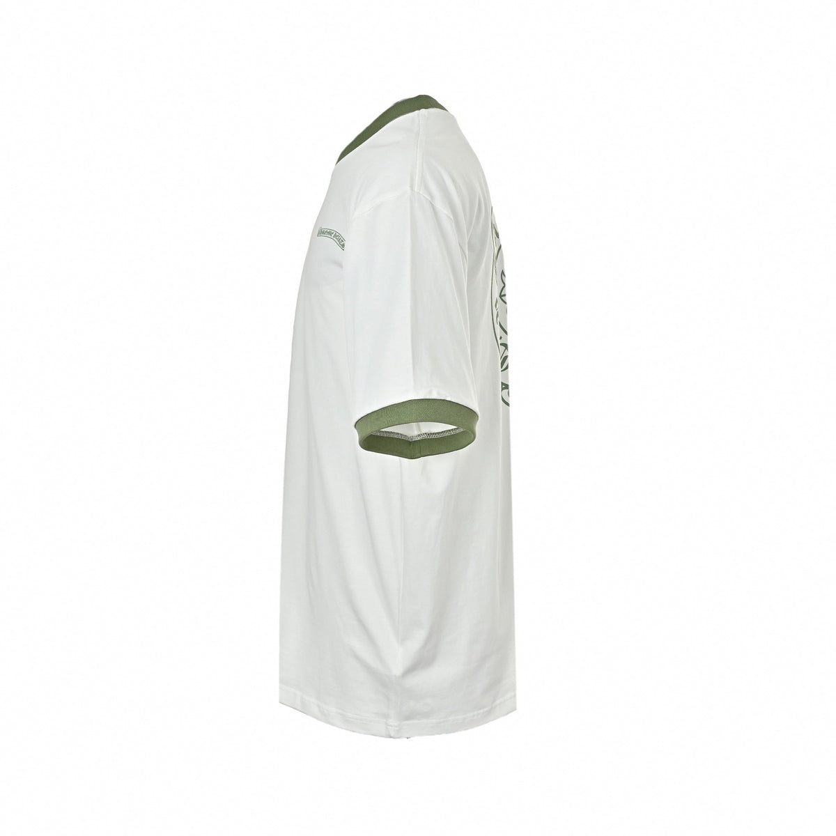 Horseshoe Logo Ringer T-Shirt | White & Olive Green