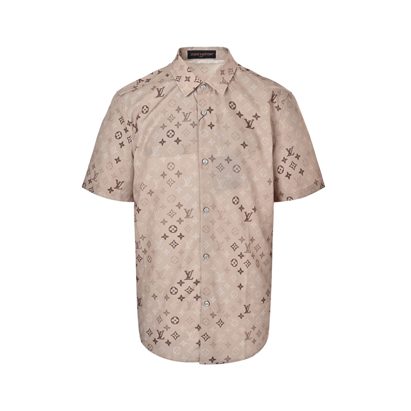 Multi-Tonal Monogram Short-Sleeve Shirt | Beige
