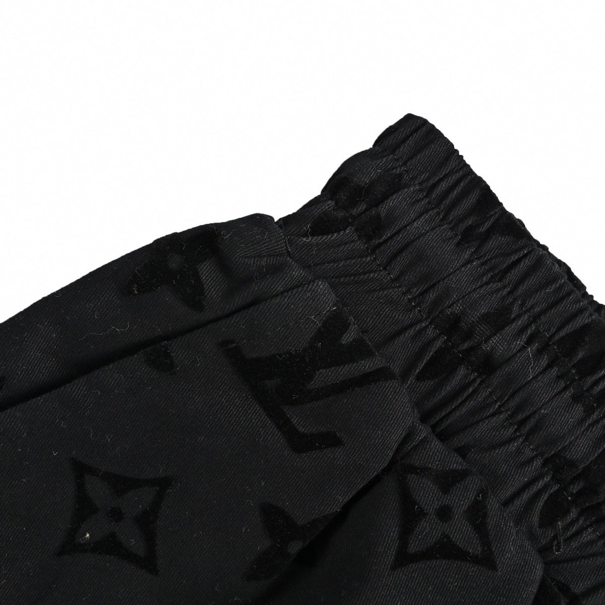 Flocked Monogram Shorts | Black