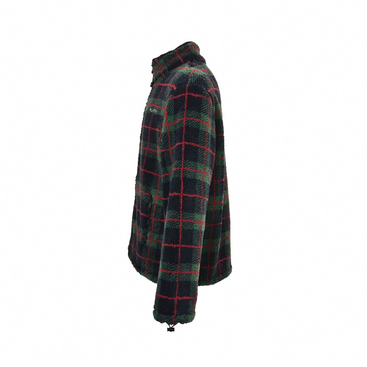 Plaid Fleece Zip-Up Jacket