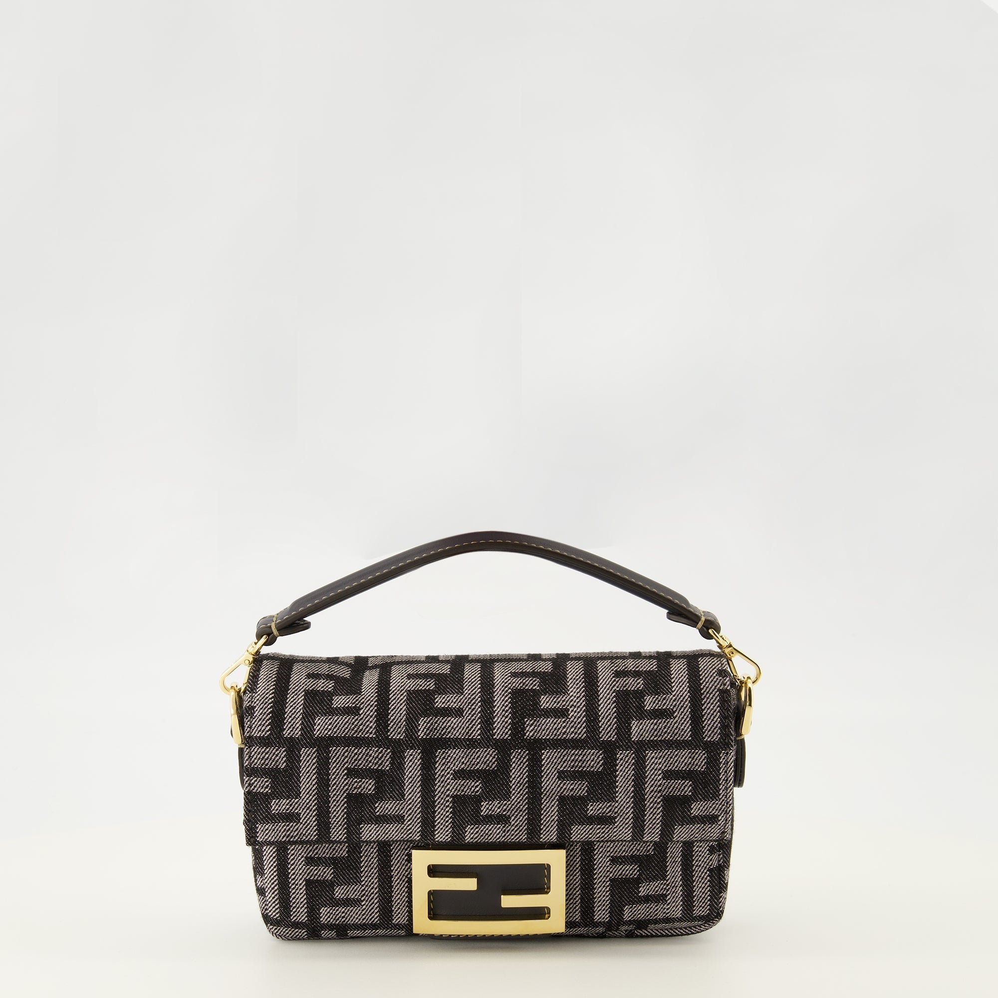 Mini Baguette Bag in FF Denim