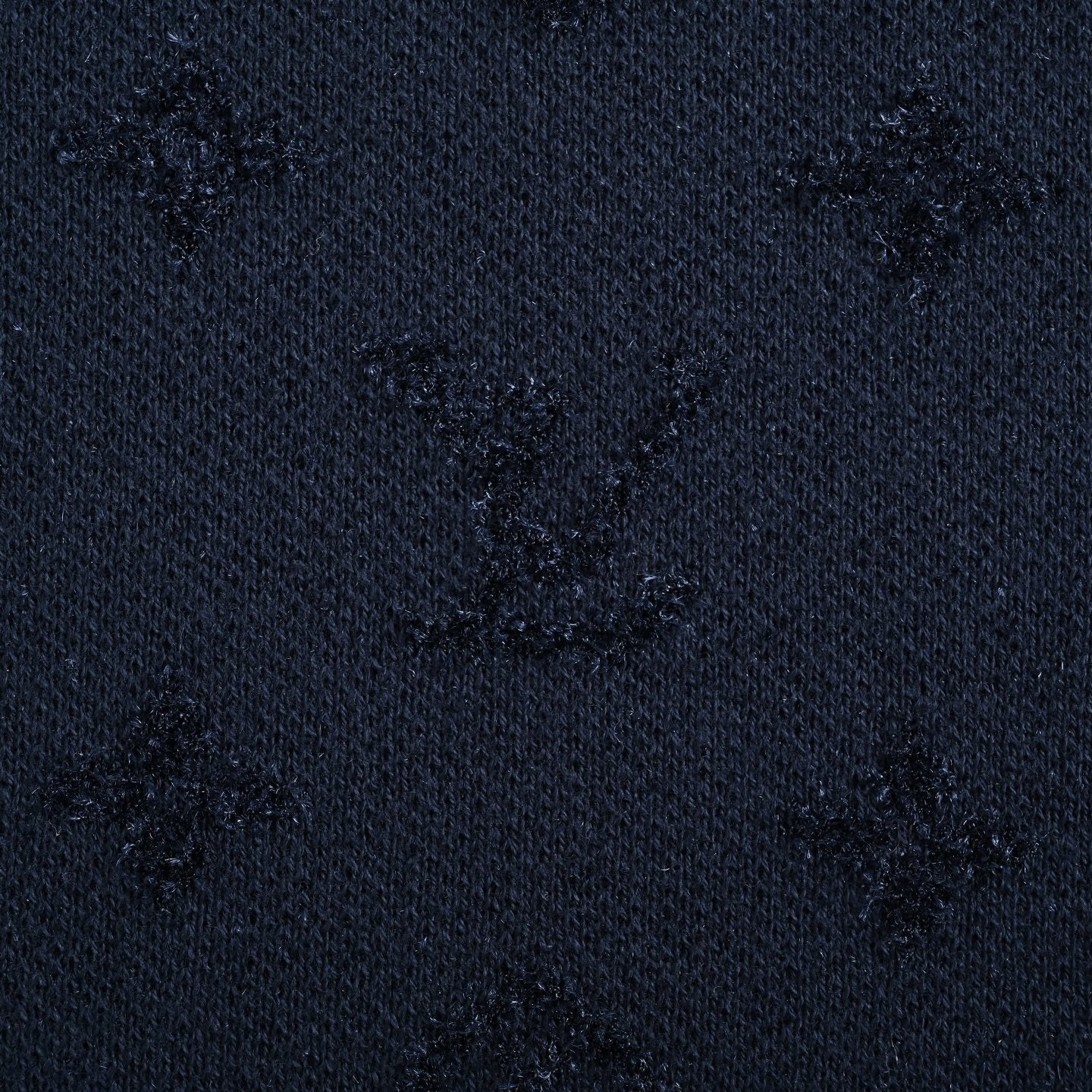 Monogram Intarsia Knit T-Shirt | Navy
