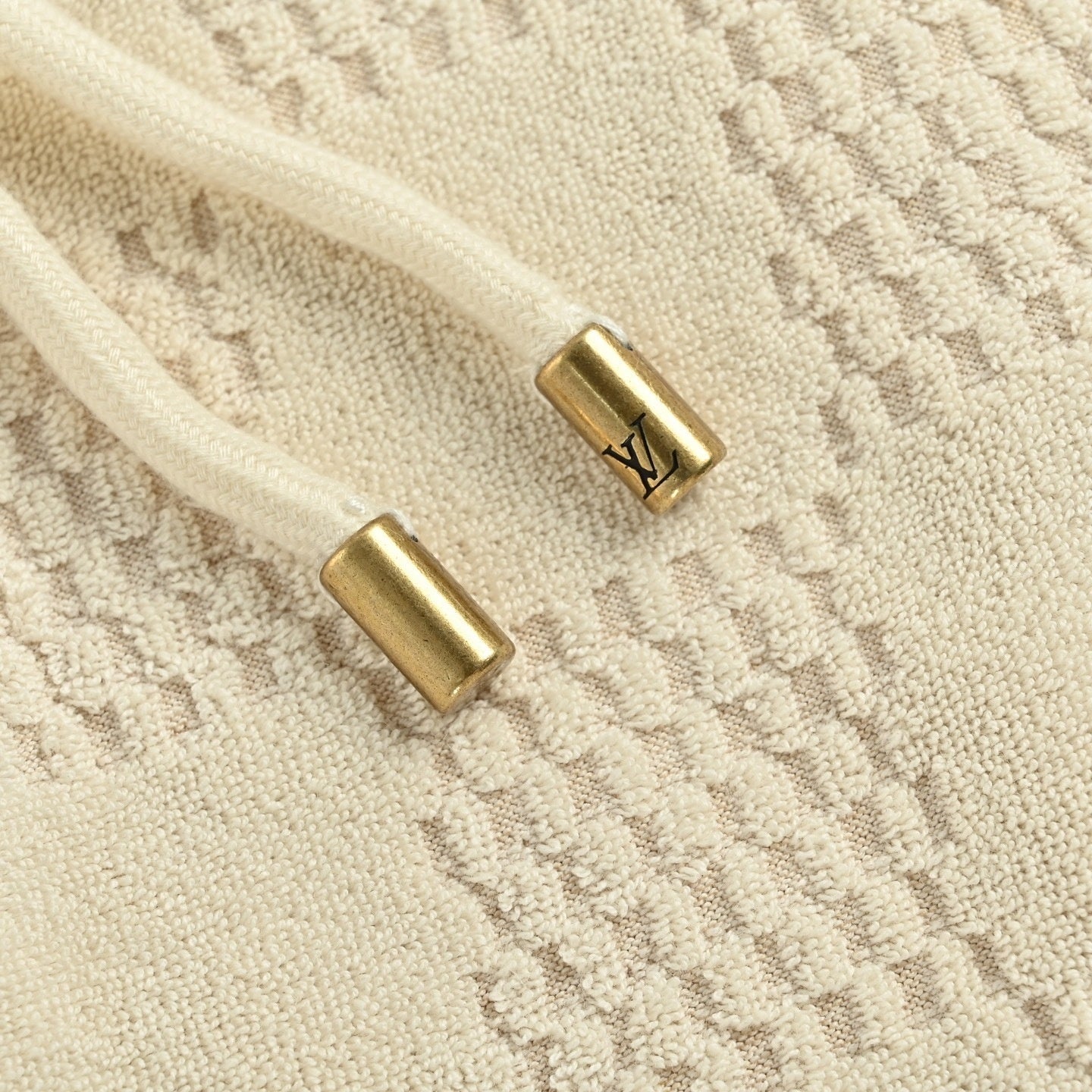 Damier Cotton Toweling Set | Beige