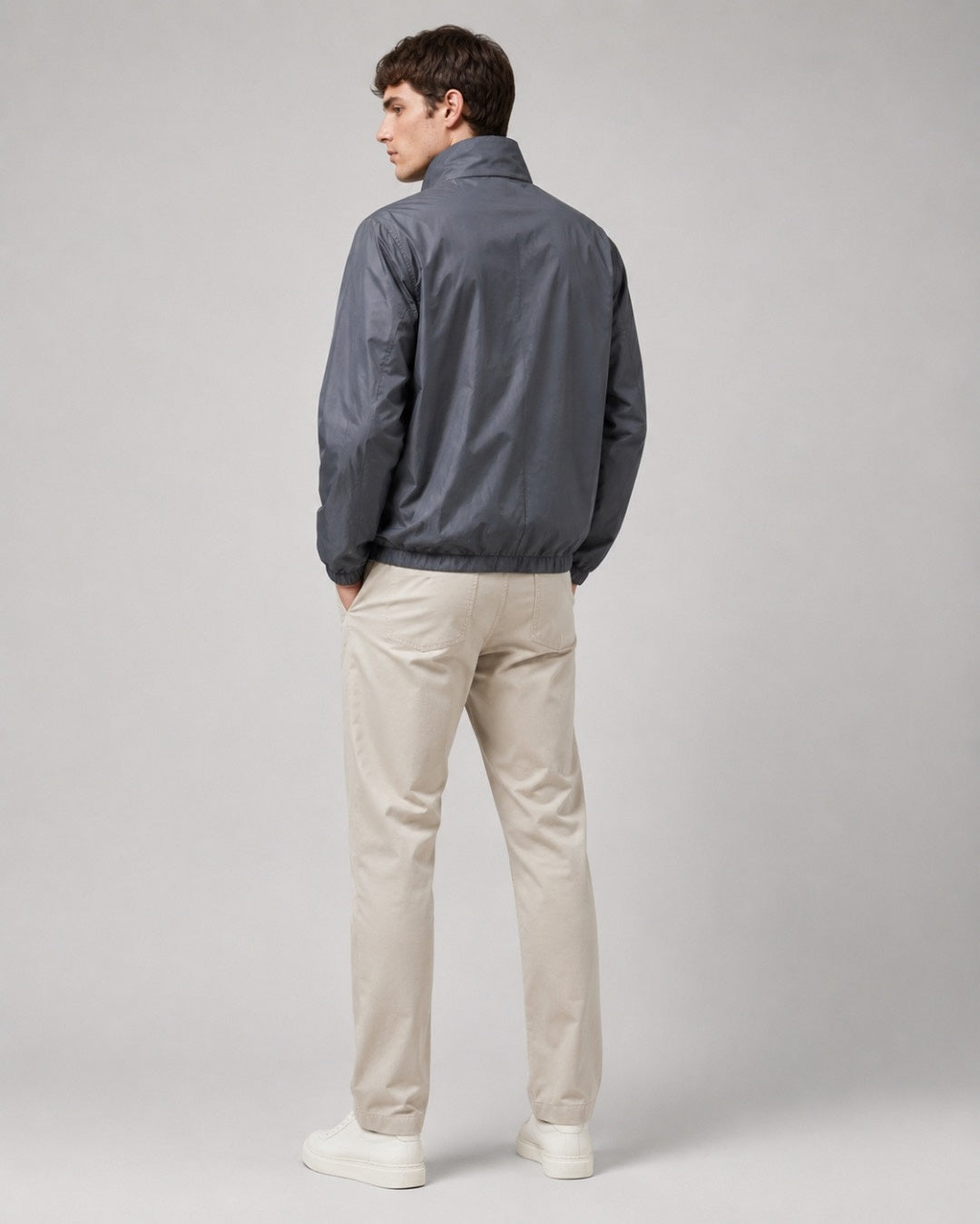 Triangle Logo Nylon Jacket - Grey