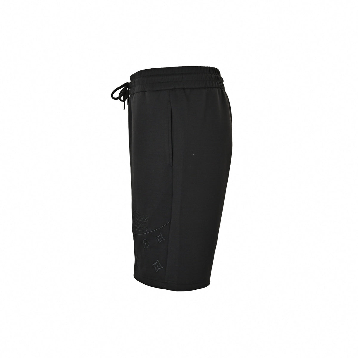 Tonal Embroidered Monogram Shorts | Black