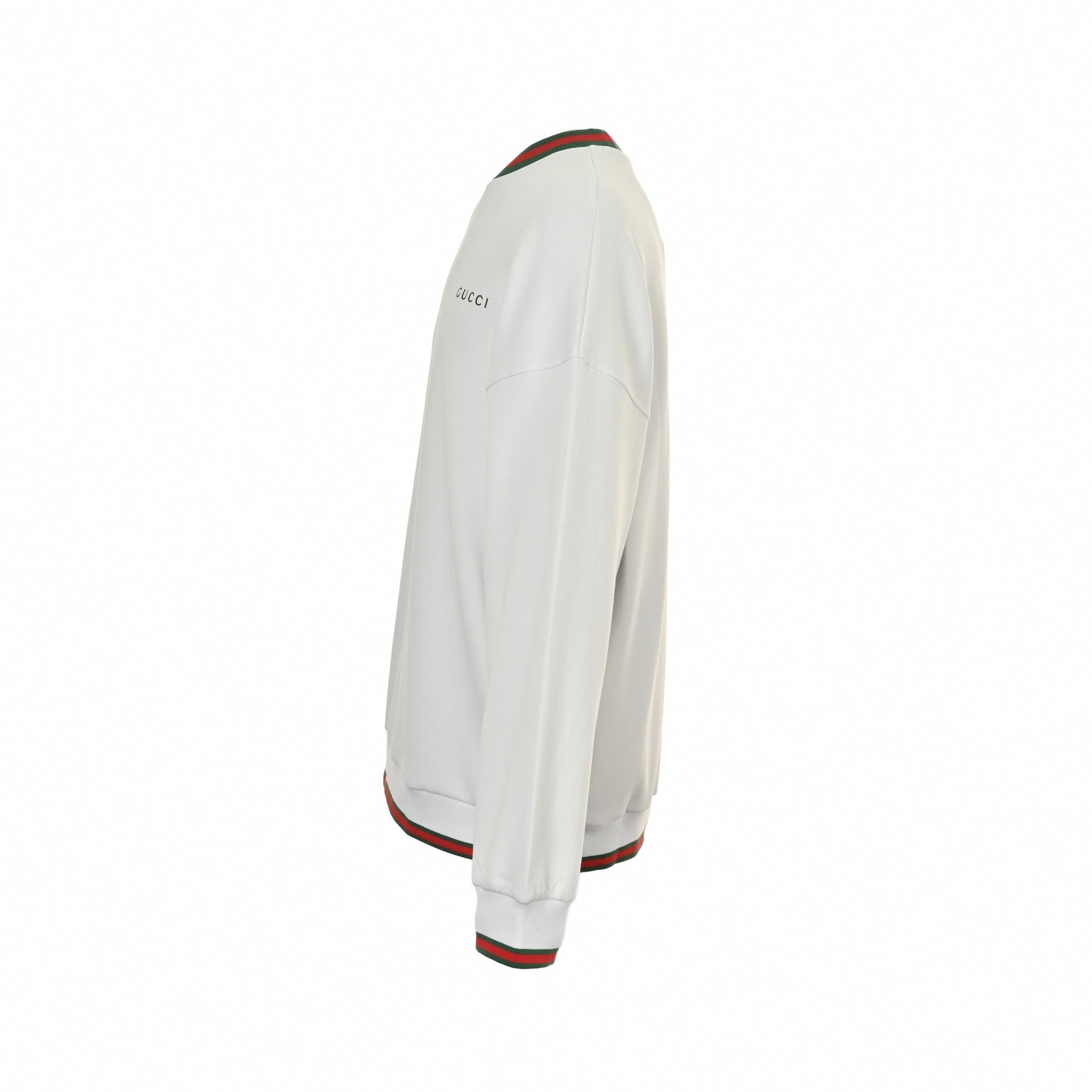Embroidered Logo Web Trim Sweatshirt | White