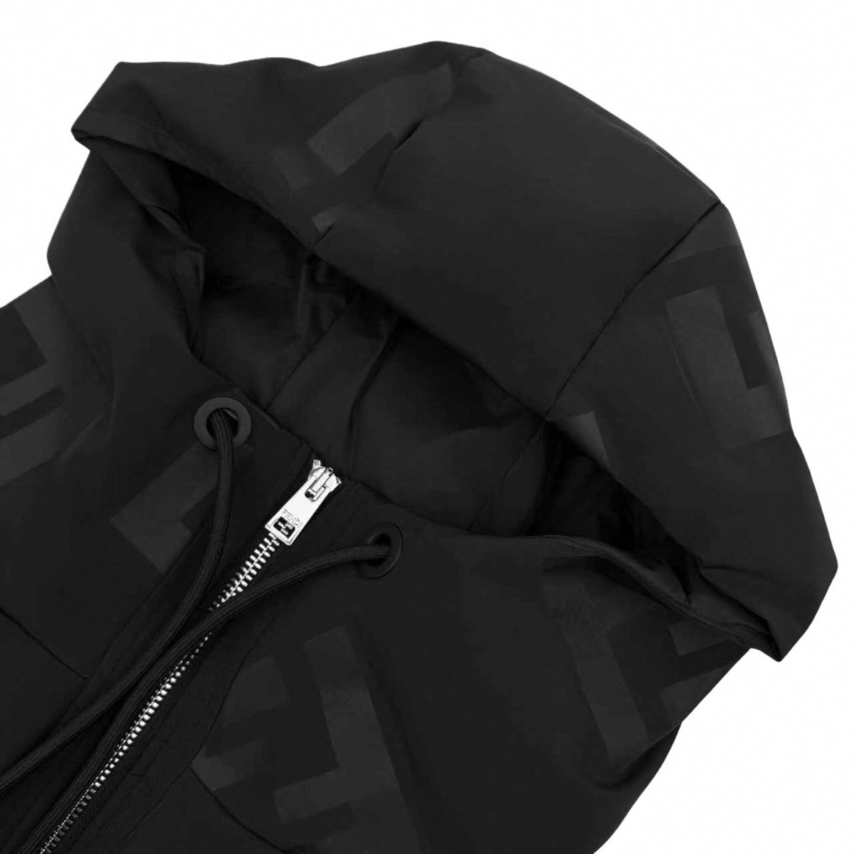 Tonal FF Monogram Hooded Puffer Jacket | Black