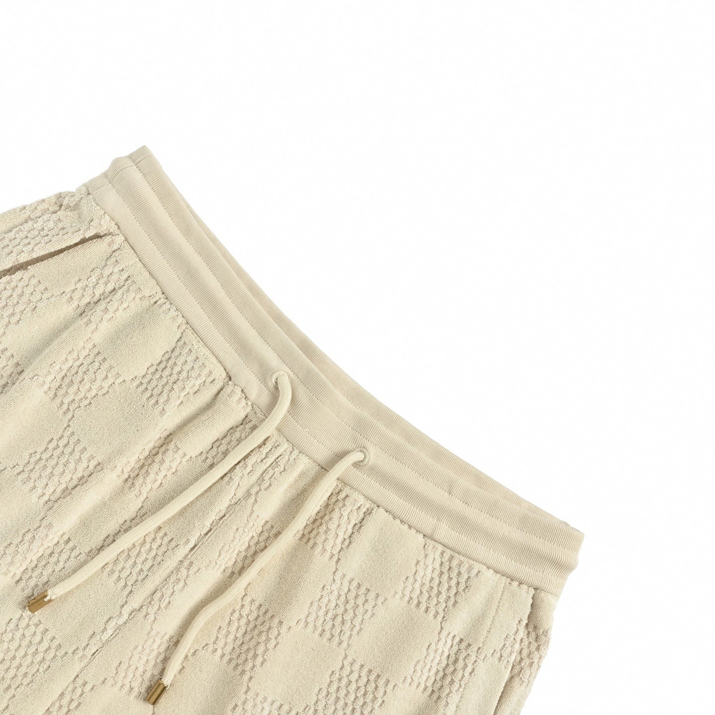 Damier Cotton Toweling Set | Beige