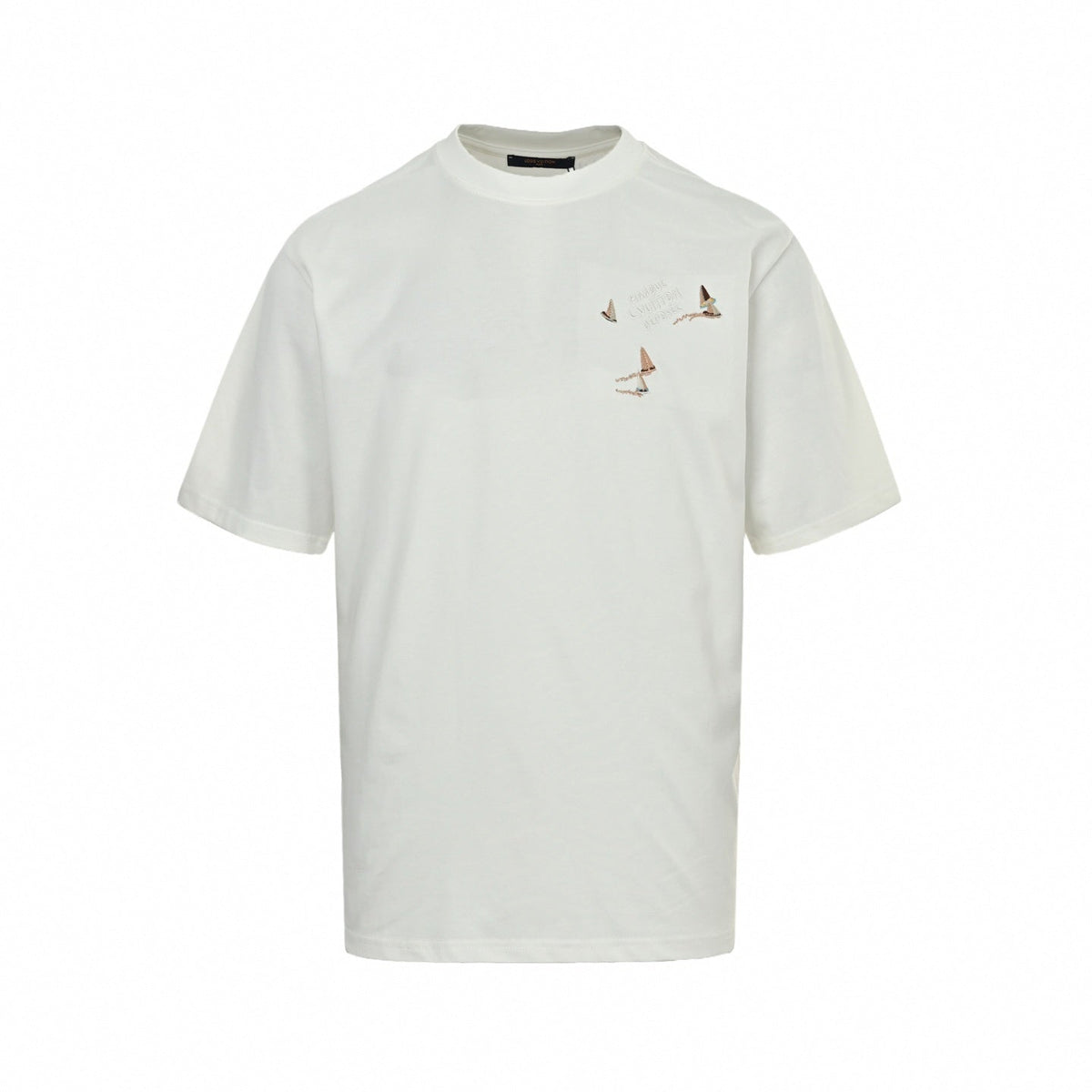 Embroidered Sailboat LV Logo T-Shirt - White