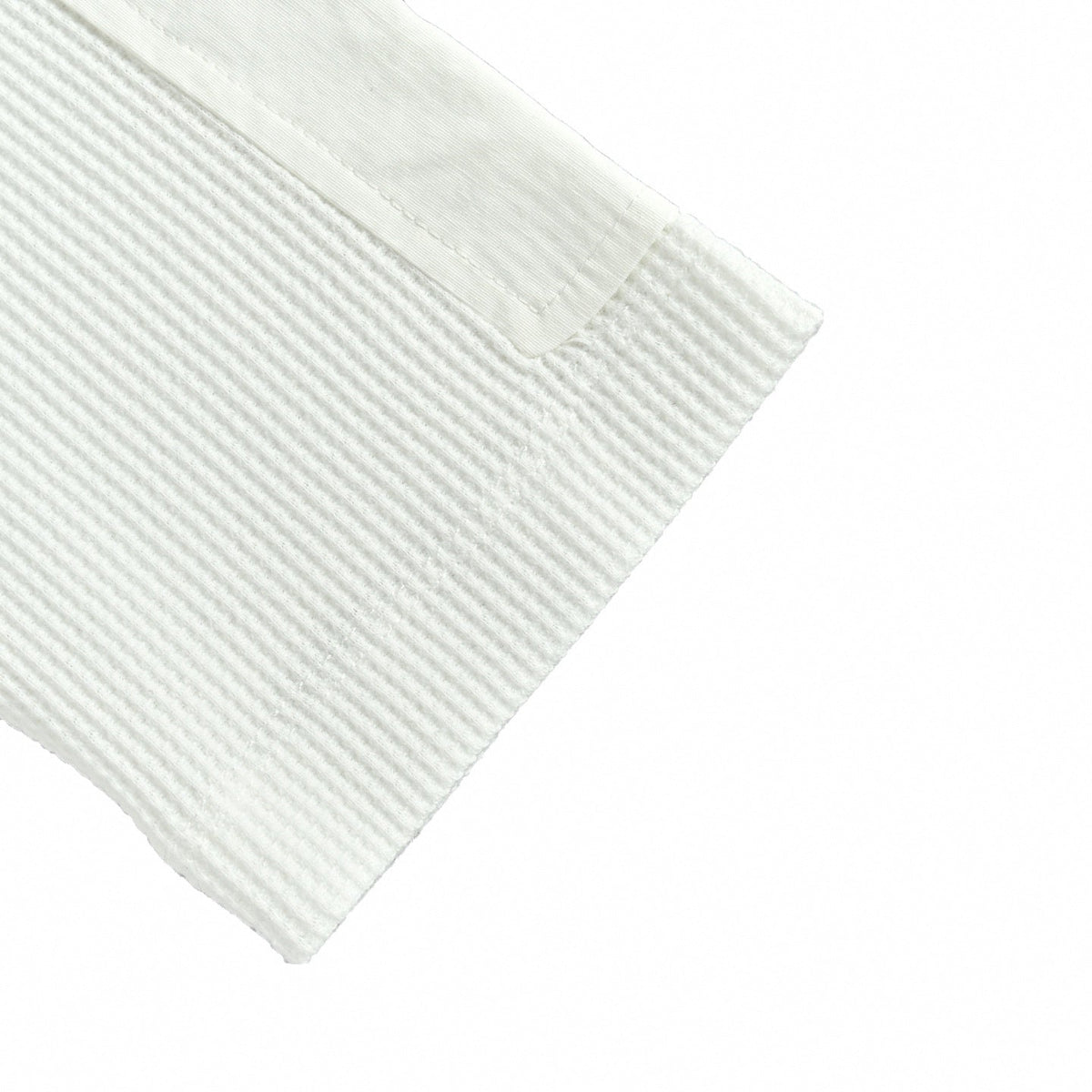Waffle Knit Paneled Long-Sleeve T-Shirt - White