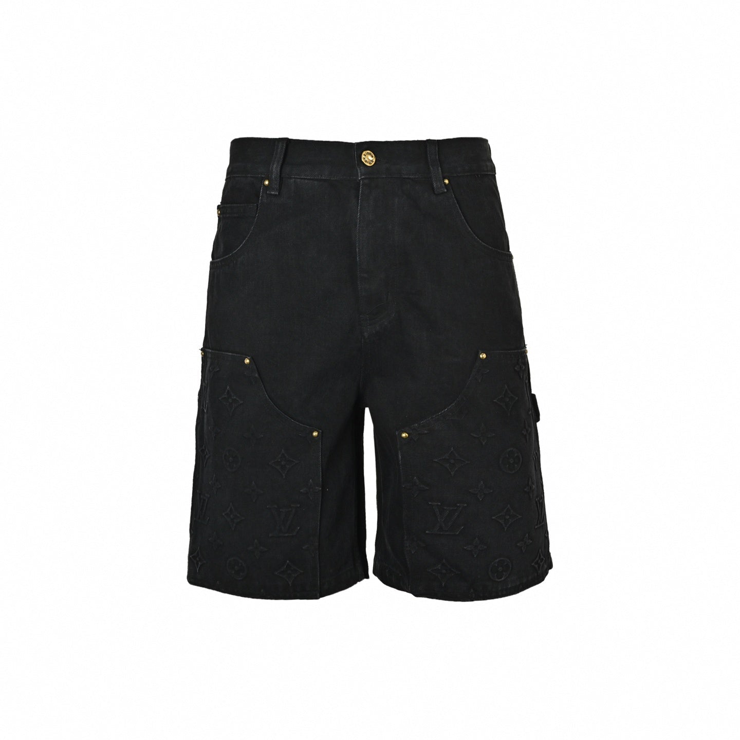 Embossed Monogram Carpenter Shorts | Black