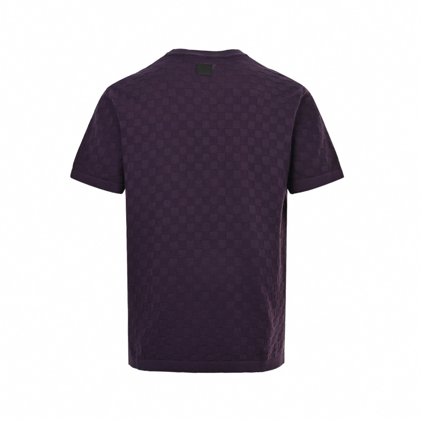 Damier Tonal Knit T-Shirt | Deep Plum