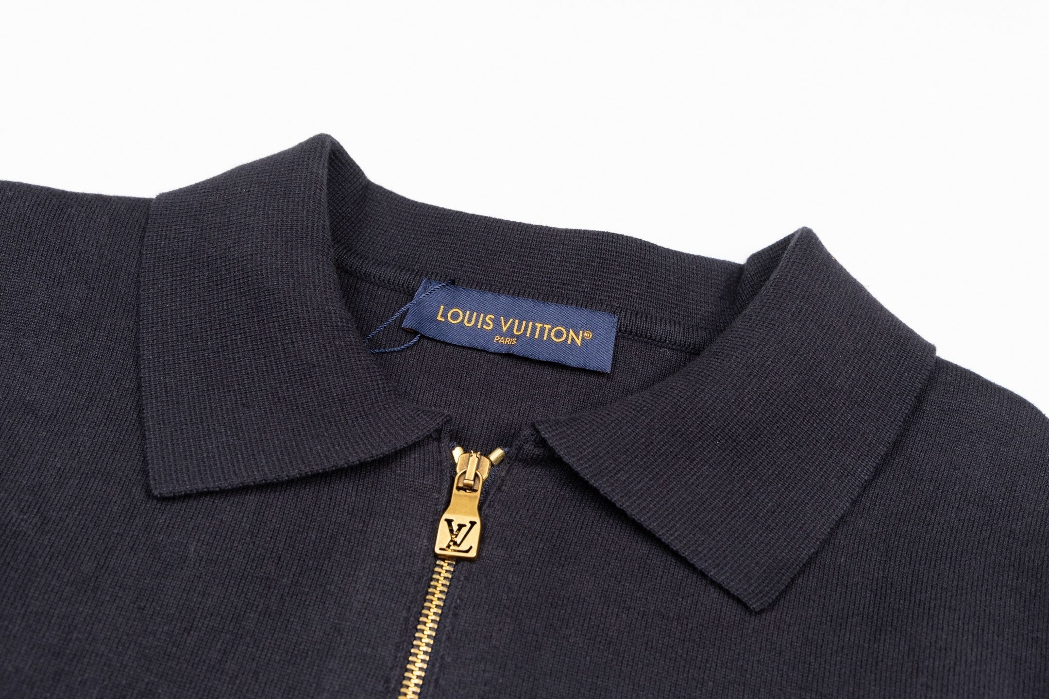 3D Monogram Embossed Zip-Through Cardigan | Midnight Blue