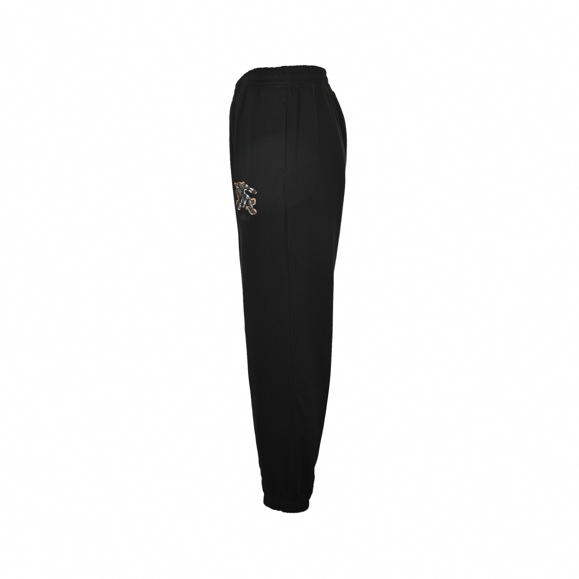 Check Equestrian Knight Embroidered Cotton Tracksuit | Black
