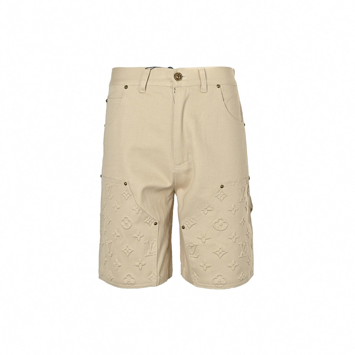 Embossed Monogram Carpenter Shorts | Beige