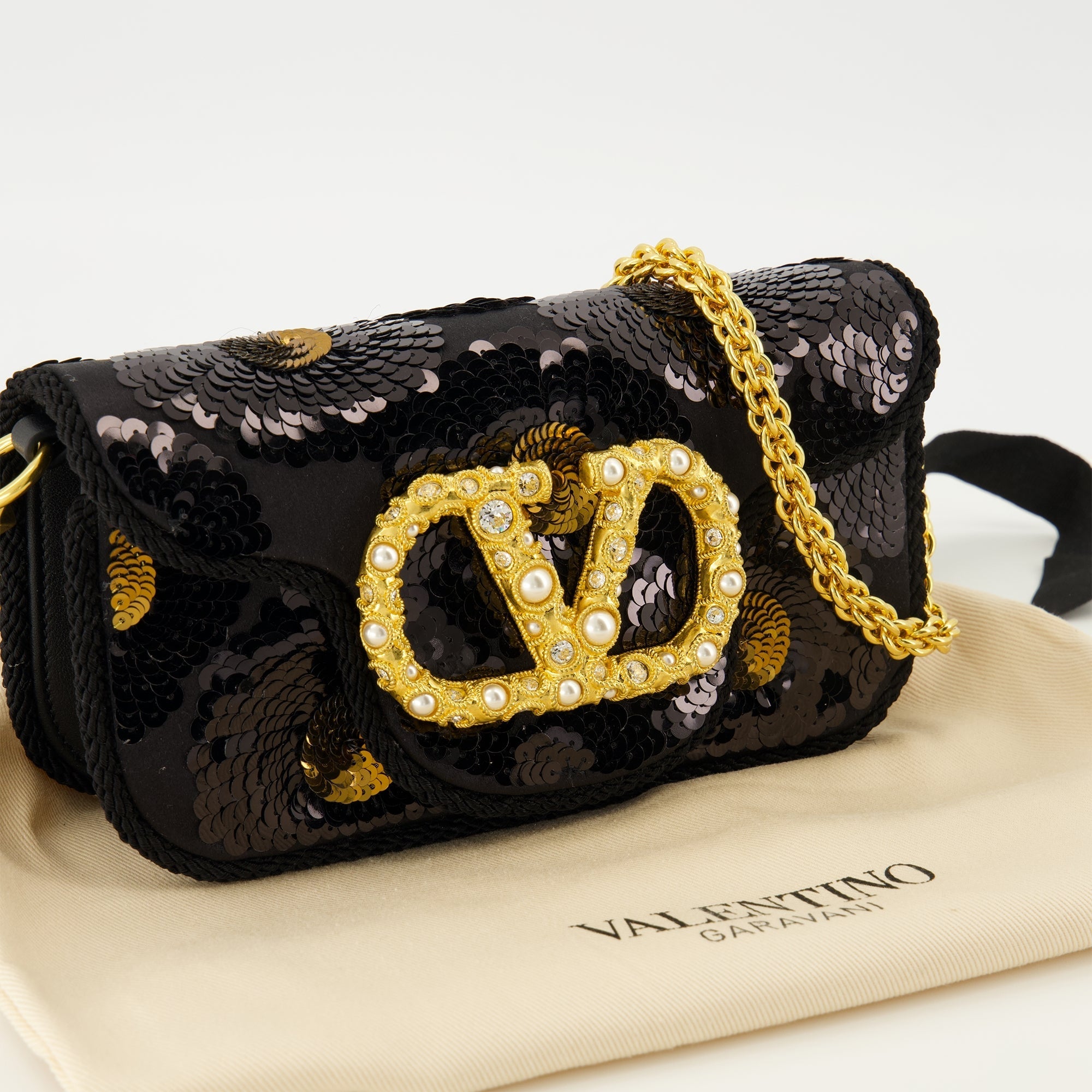Small Locò Black Sequin Bag