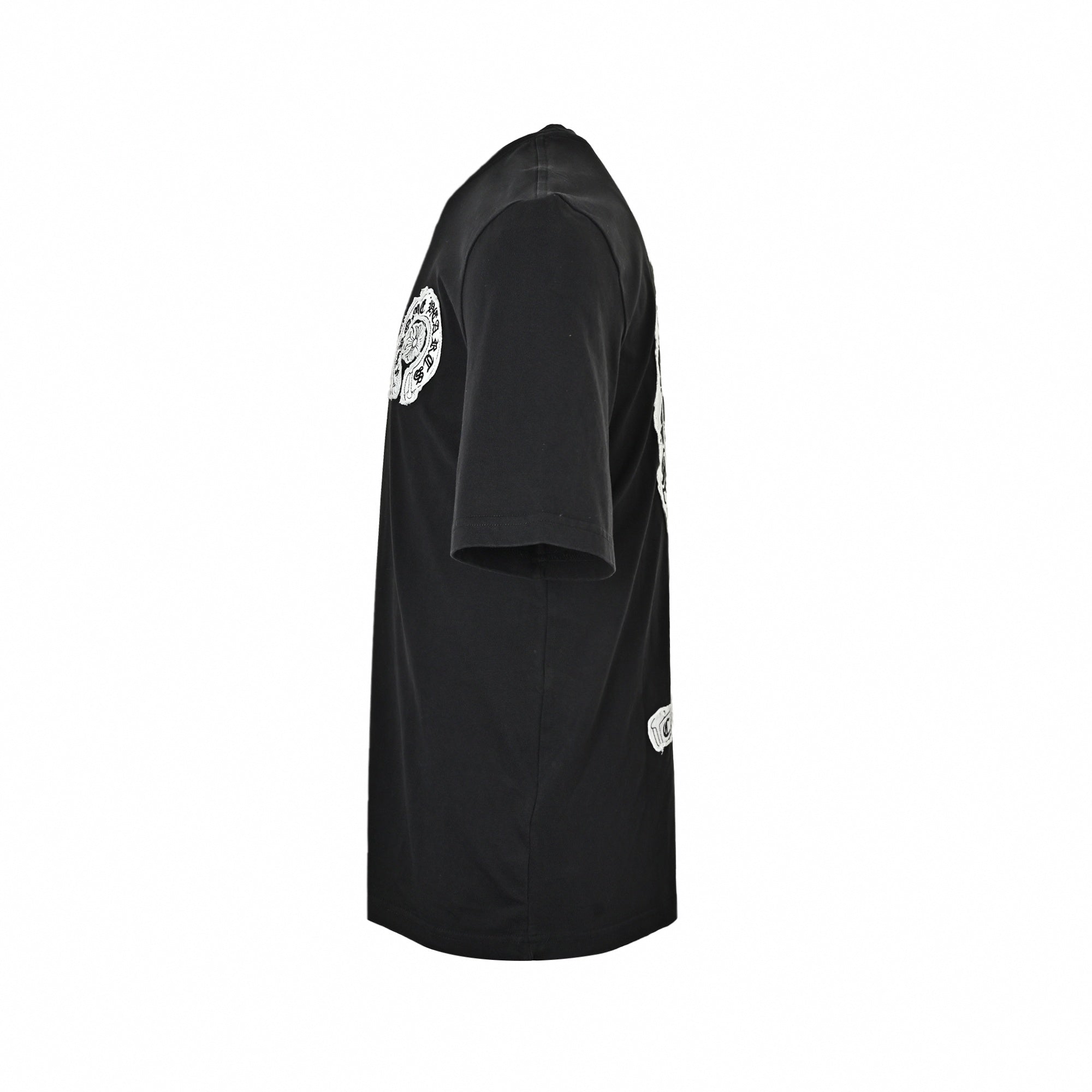Frayed Appliqué Horseshoe T-Shirt | Black