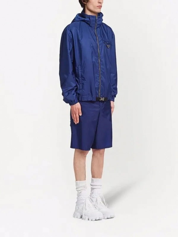 Nylon Hooded Jacket | Royal Blue