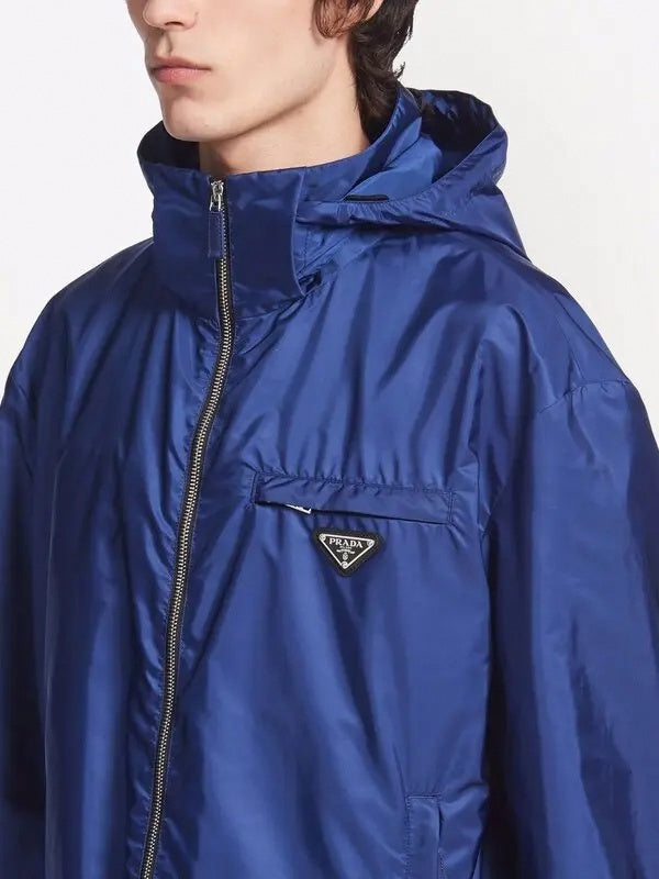 Nylon Hooded Jacket | Royal Blue