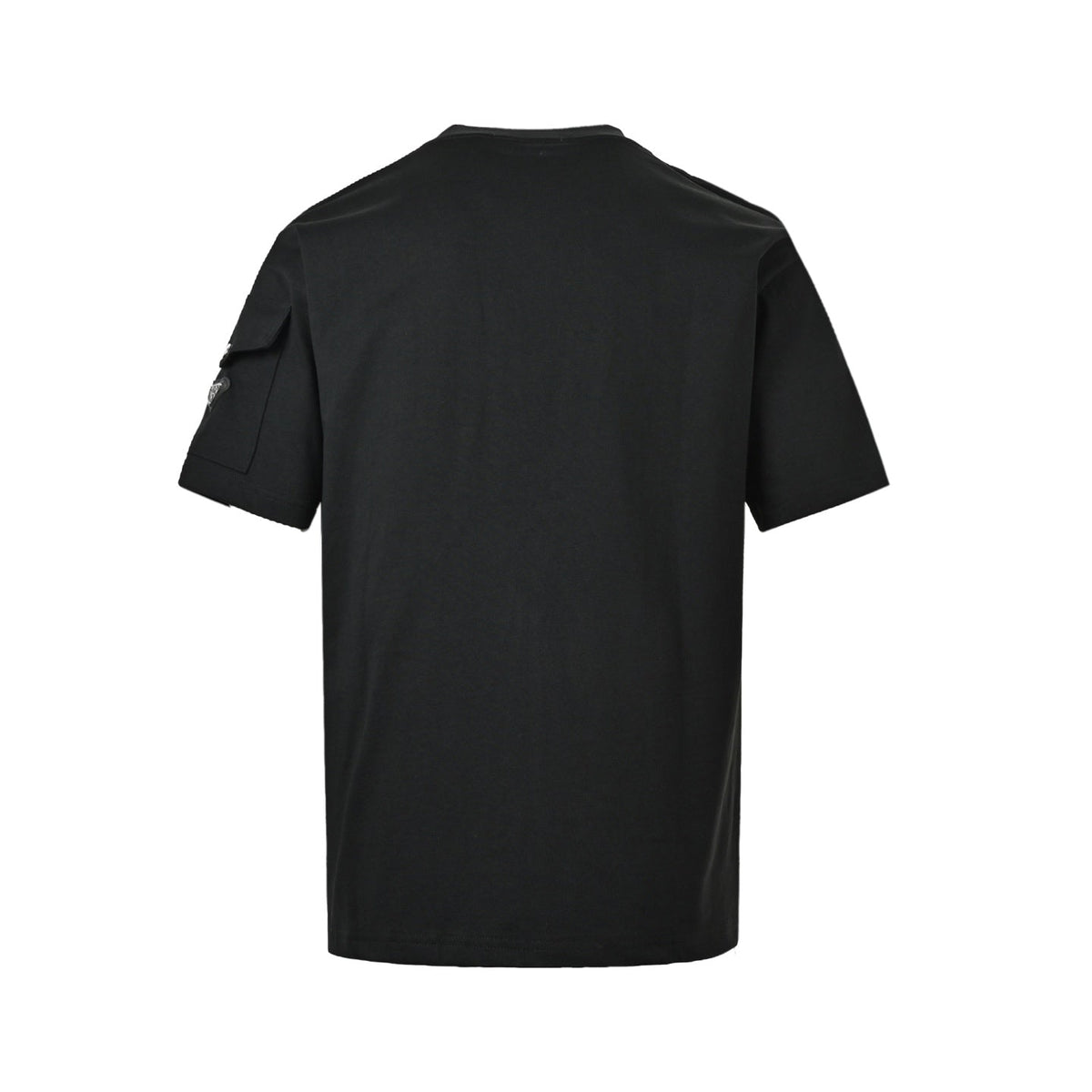 Logo Print T-Shirt with Sleeve Pocket | Black