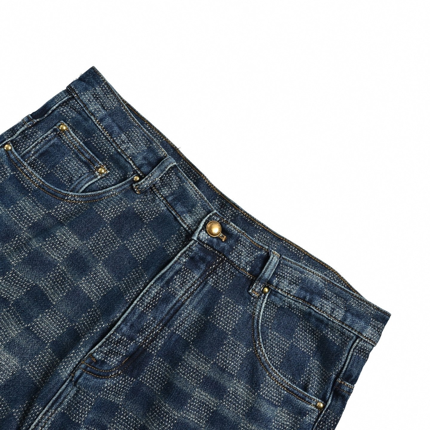 Damier Signature Denim Jeans | Indigo Wash
