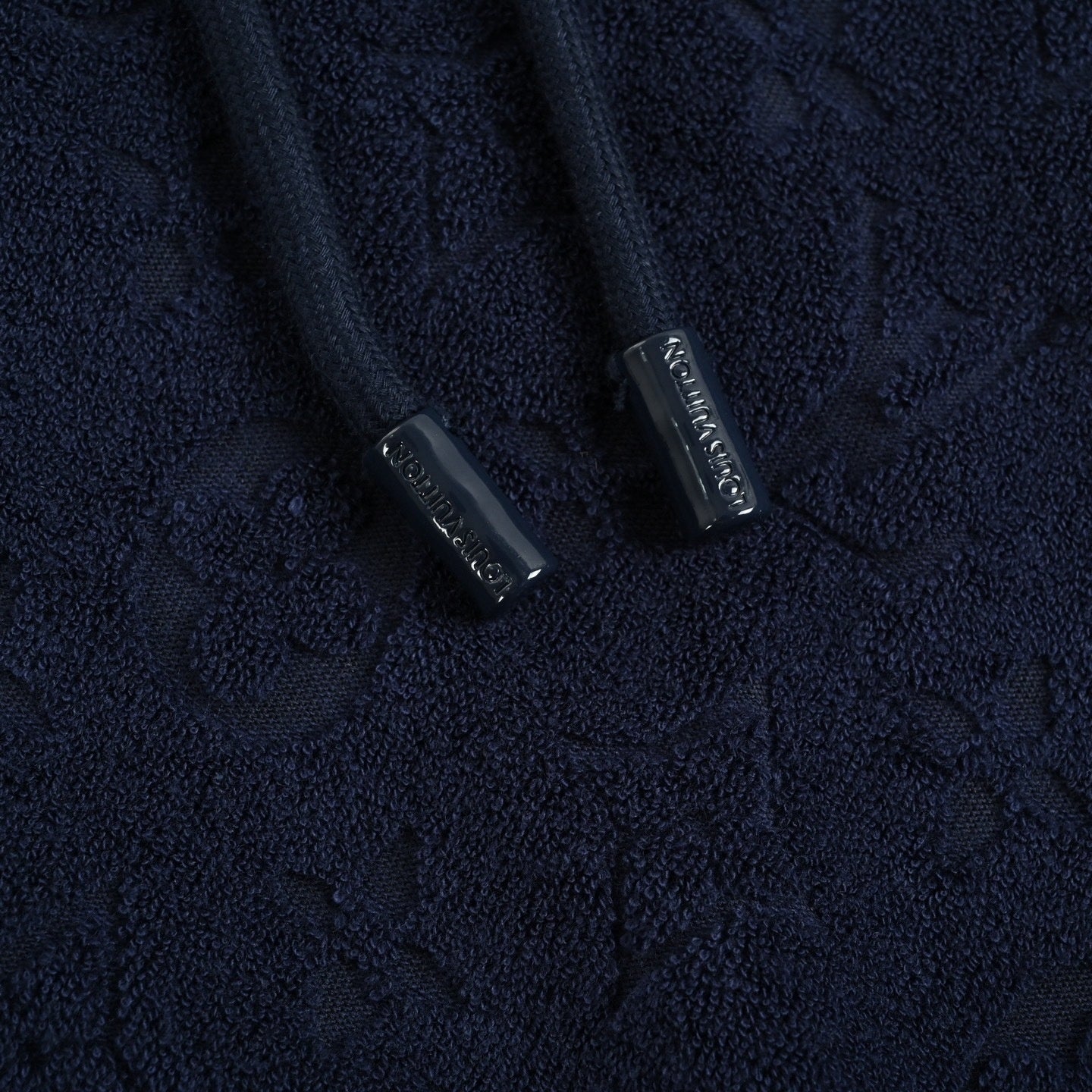 Monogram Toweling Zip-Up Hoodie | Navy