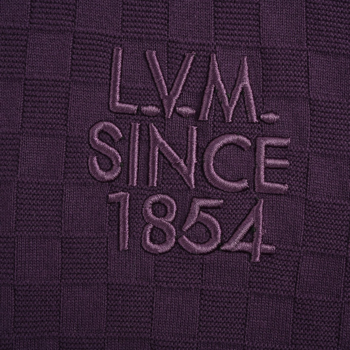 Damier Tonal Knit T-Shirt | Deep Plum