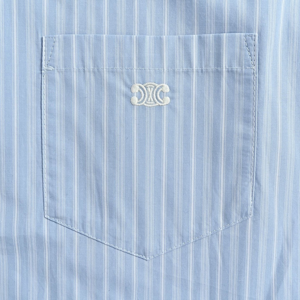 Striped Camp Collar Short-Sleeve Shirt | Light Blue