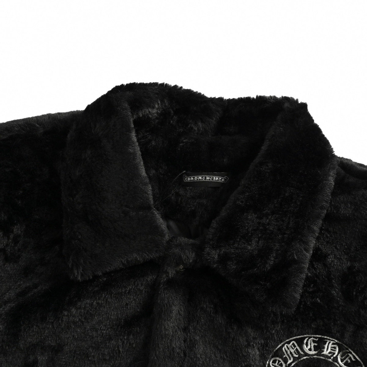 Faux Fur Horseshoe Logo Varsity Jacket