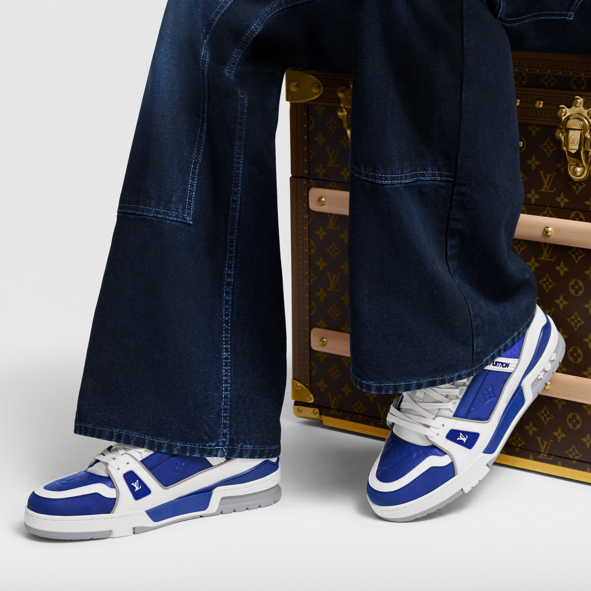 LV Trainer Sneaker | Navy & Cream