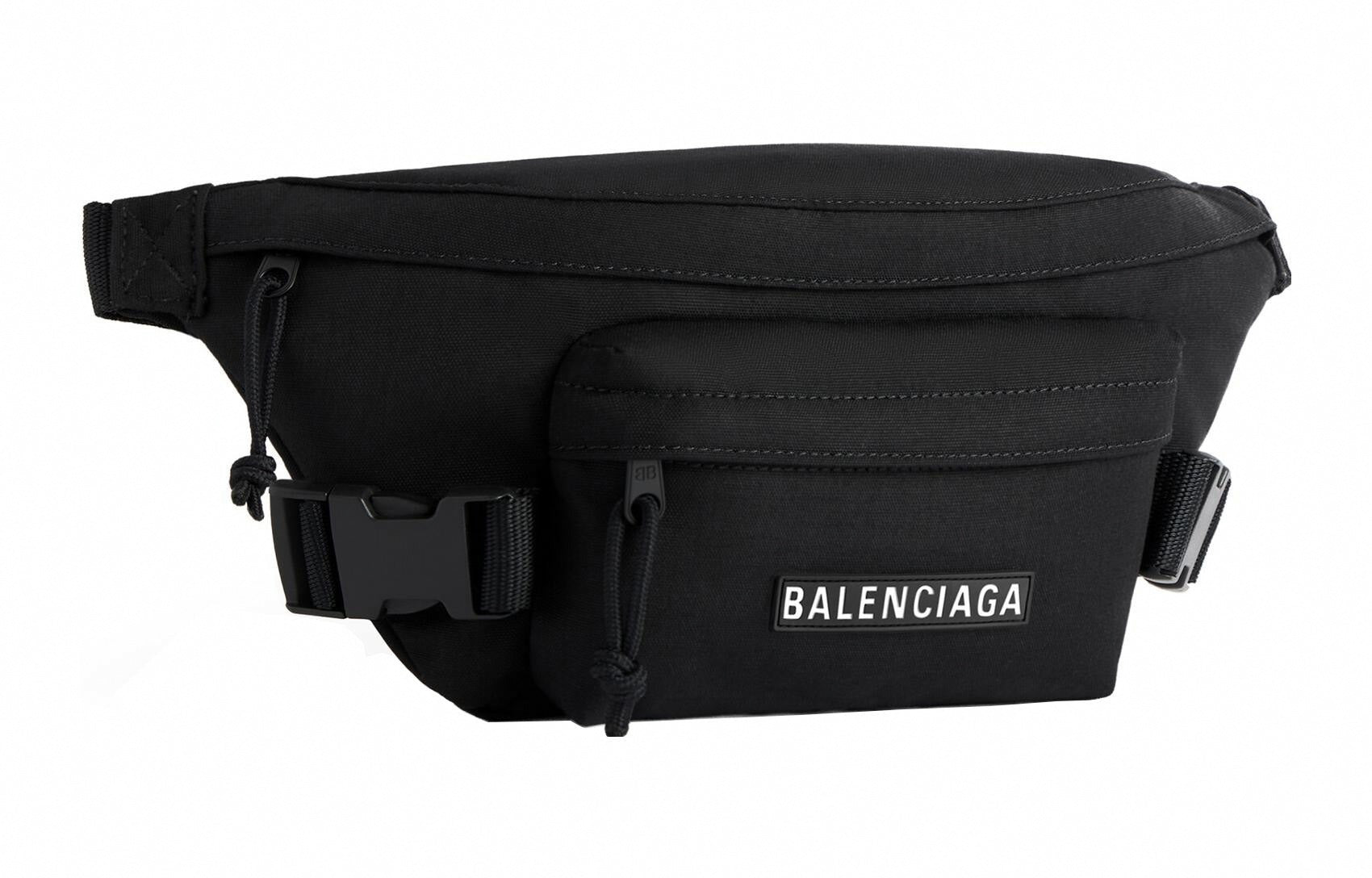 Logo Patch Canvas Belt Bag | Black