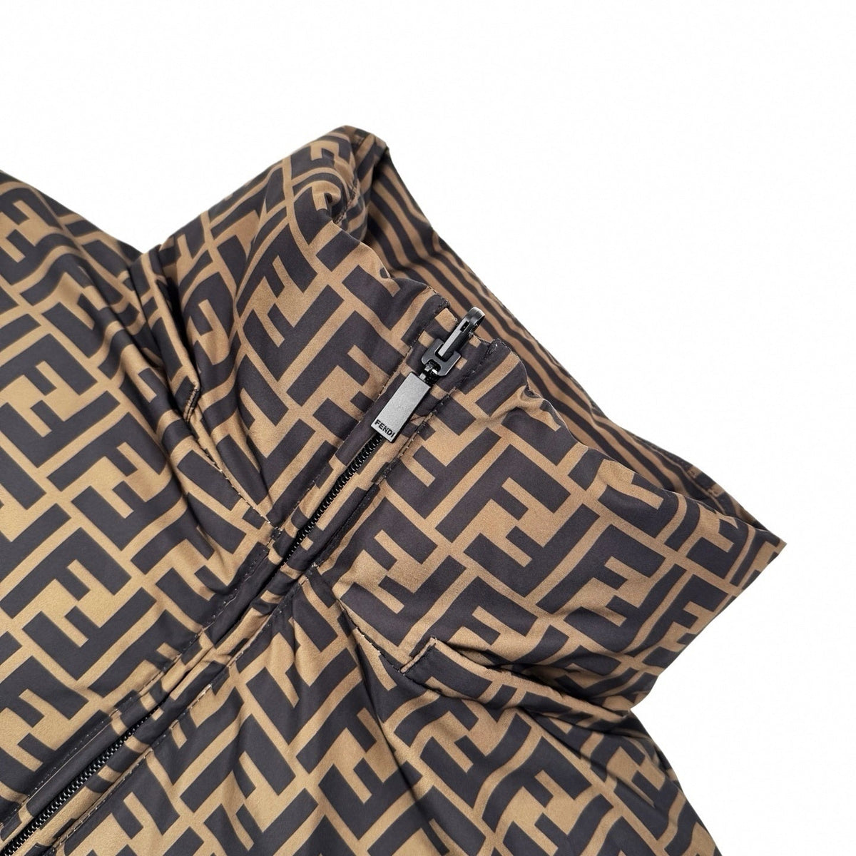 Reversible FF Monogram & Diagonal Stripe Puffer Jacket