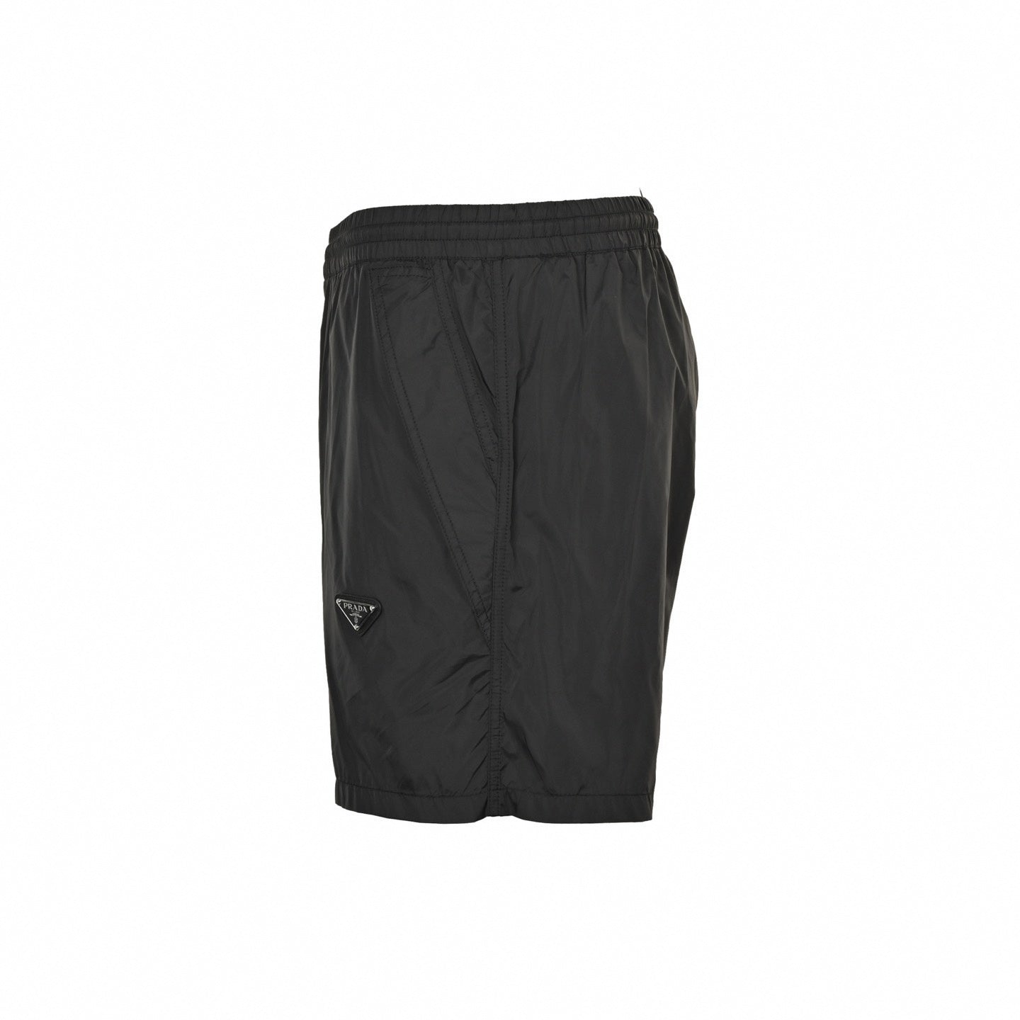 Enamel Triangle Logo Nylon Shorts | Black