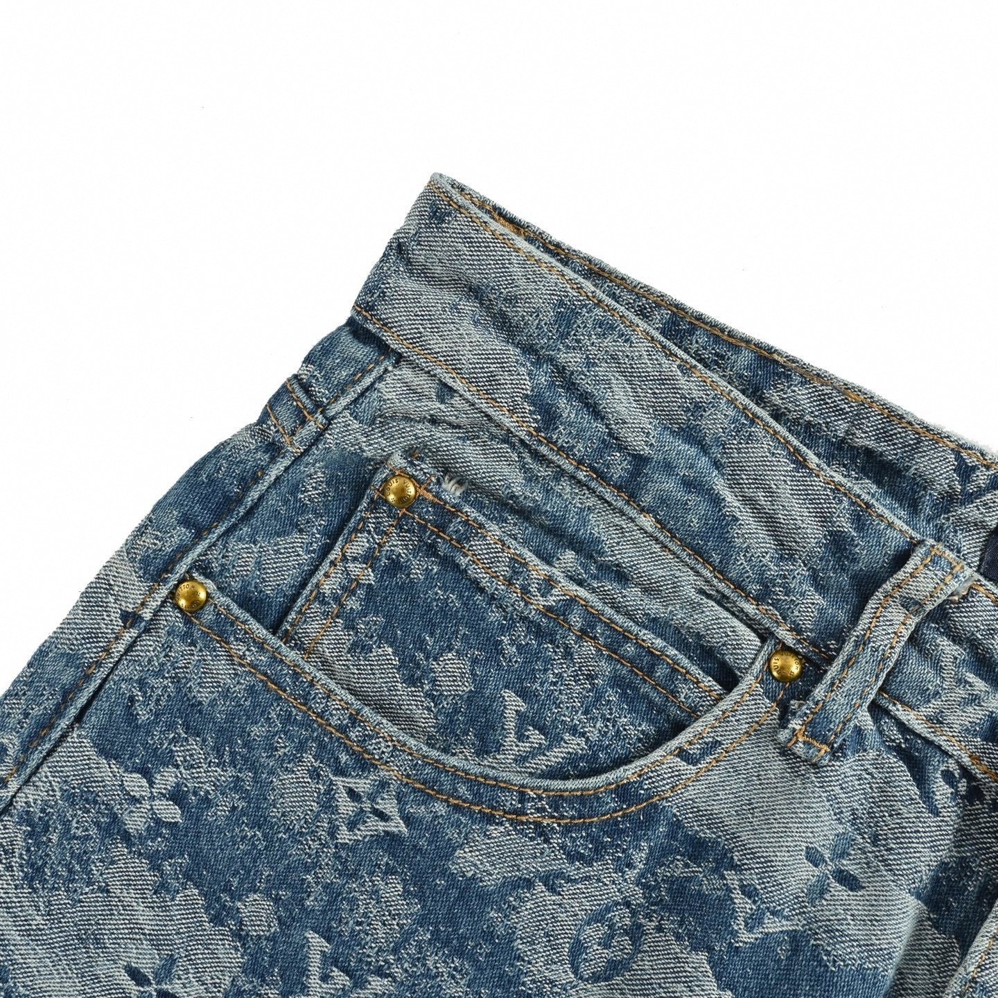 Monogram Cloud Jacquard Jeans | Blue